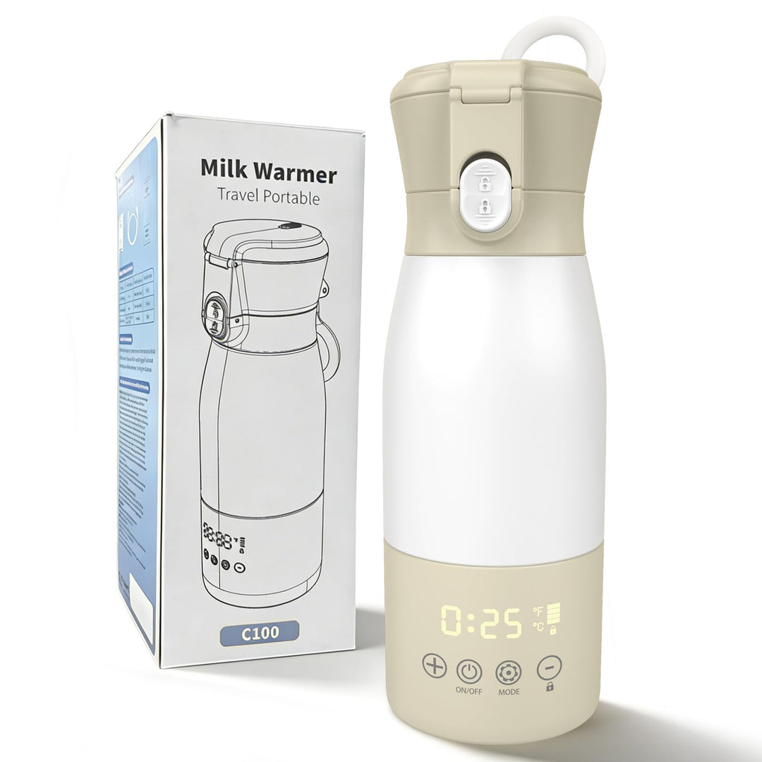 500ml tragbarer Milchwärmer mit LED-Anzeige für Muttermilch und Wasser für Auto, Camping und Reisen