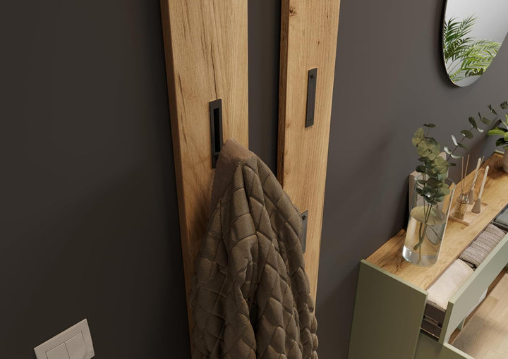 Germania Hängender Schuhschrank 1398-629 GW-Ameca, in Taupegrün/Eiche, geringe Tiefe, optimal für sc
