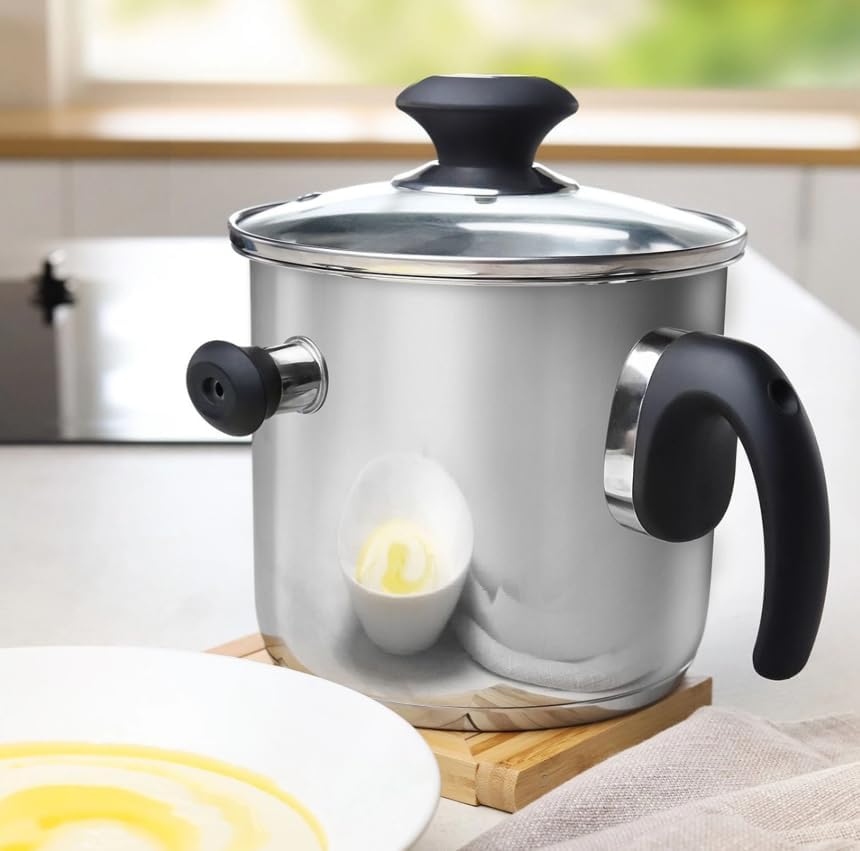Tescoma doppelwandiger Simmertopf mit Deckel und Überdruckventil, induktionsgeeignet, Ø 16 cm, 2l