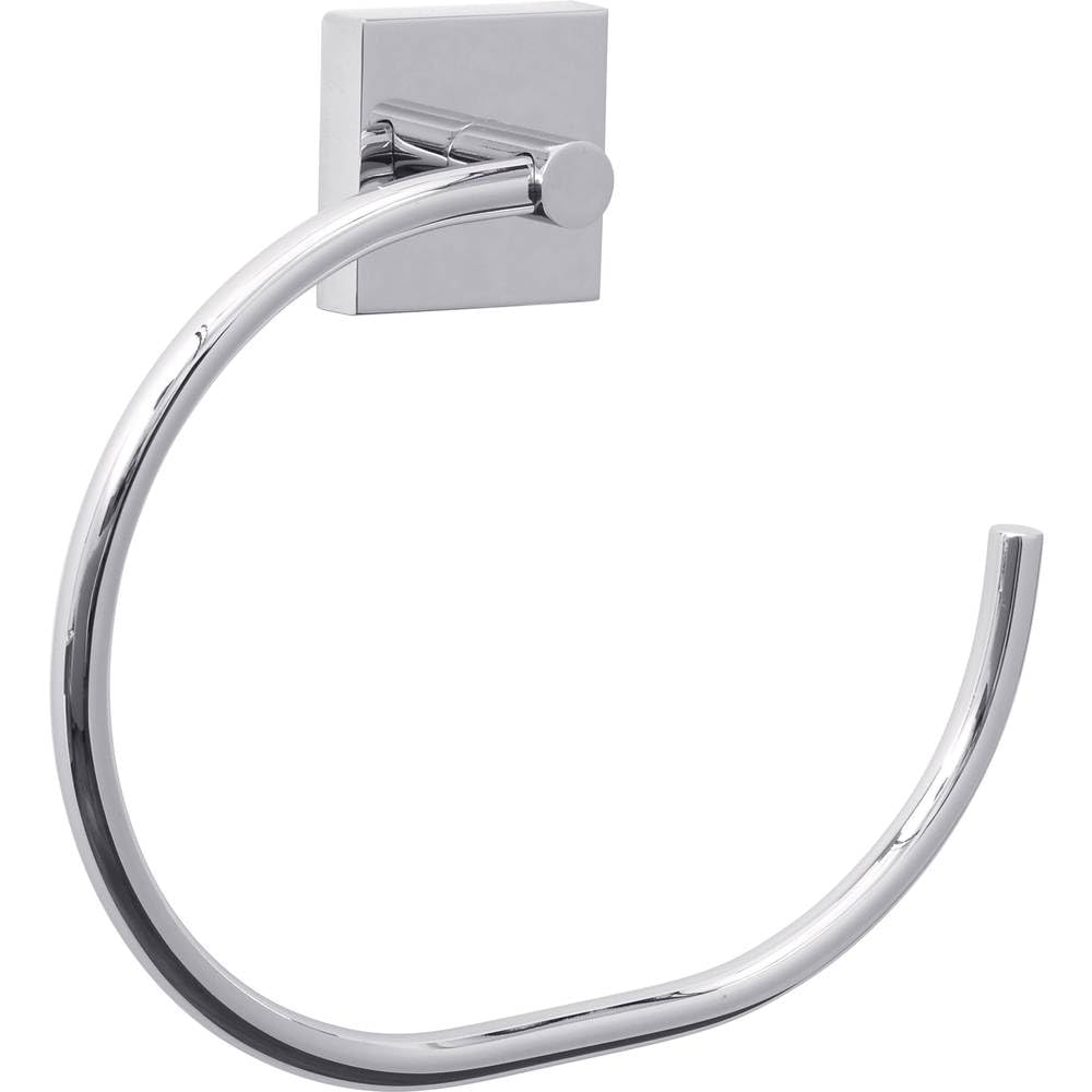 tesa EKKRO Handtuchring, verchromt - Handtuchhalter-Ring oval - zur Wandbefestigung ohne Bohren, ink