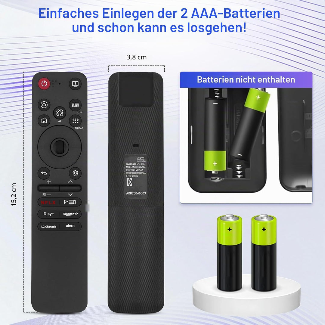 AI Magic Fernbedienung für LG Smart TV – Ersatzsteuerung für LG WebOS TV 2019-2025, OLED, QNED, UHD,