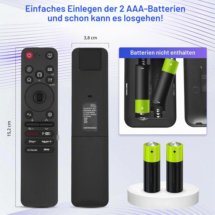AI Magic Fernbedienung für LG Smart TV – Ersatzsteuerung für LG WebOS TV 2019-2025, OLED, QNED, UHD,