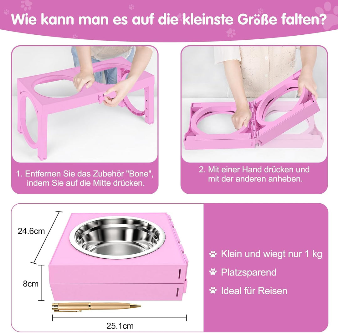 X XBEN Erhöhter Hundenapf, 5 Höhenverstellbar Futternapf für Kleine Mittlere Grosse Hunde, Futtersta