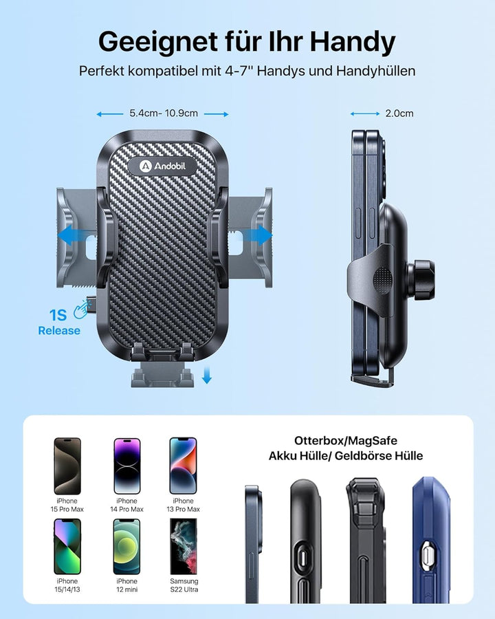 andobil Handyhalterung Auto Runde Lüftung [ 2.0 Entwurf Upgrade für Mercedes ] Handyhalterung Auto [