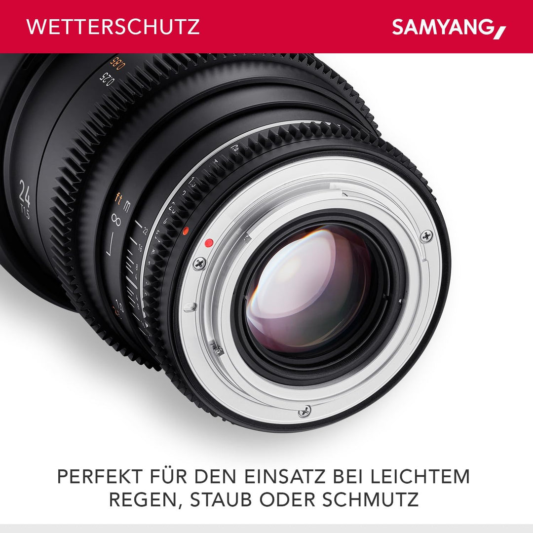 Samyang MF 24mm T1,5 VDSLR MK2 für Canon EF – lichtstarkes T1,5 Weitwinkel Cine-und Videoobjektiv fü