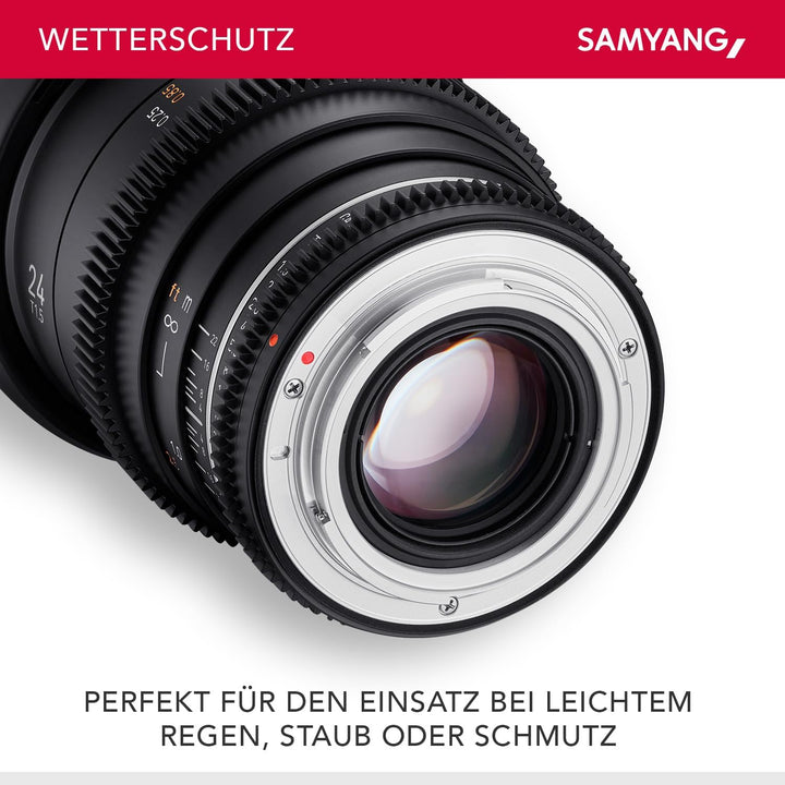 Samyang MF 24mm T1,5 VDSLR MK2 für Canon EF – lichtstarkes T1,5 Weitwinkel Cine-und Videoobjektiv fü