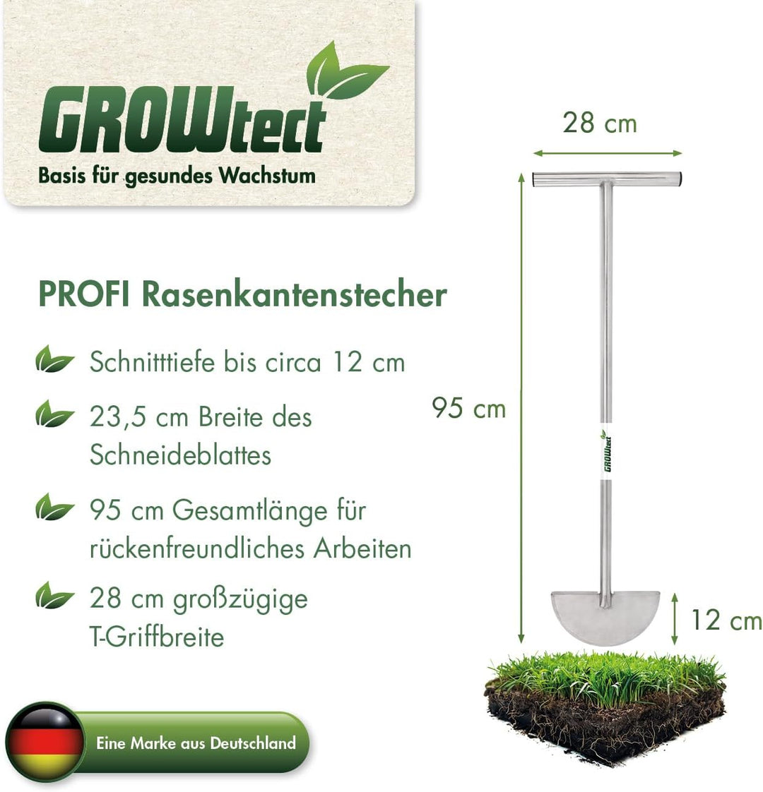PRO Rasenkantenstecher – Profi Kantenstecher mit geschärftem Blatt für Garten- und Landschaftsbau, S