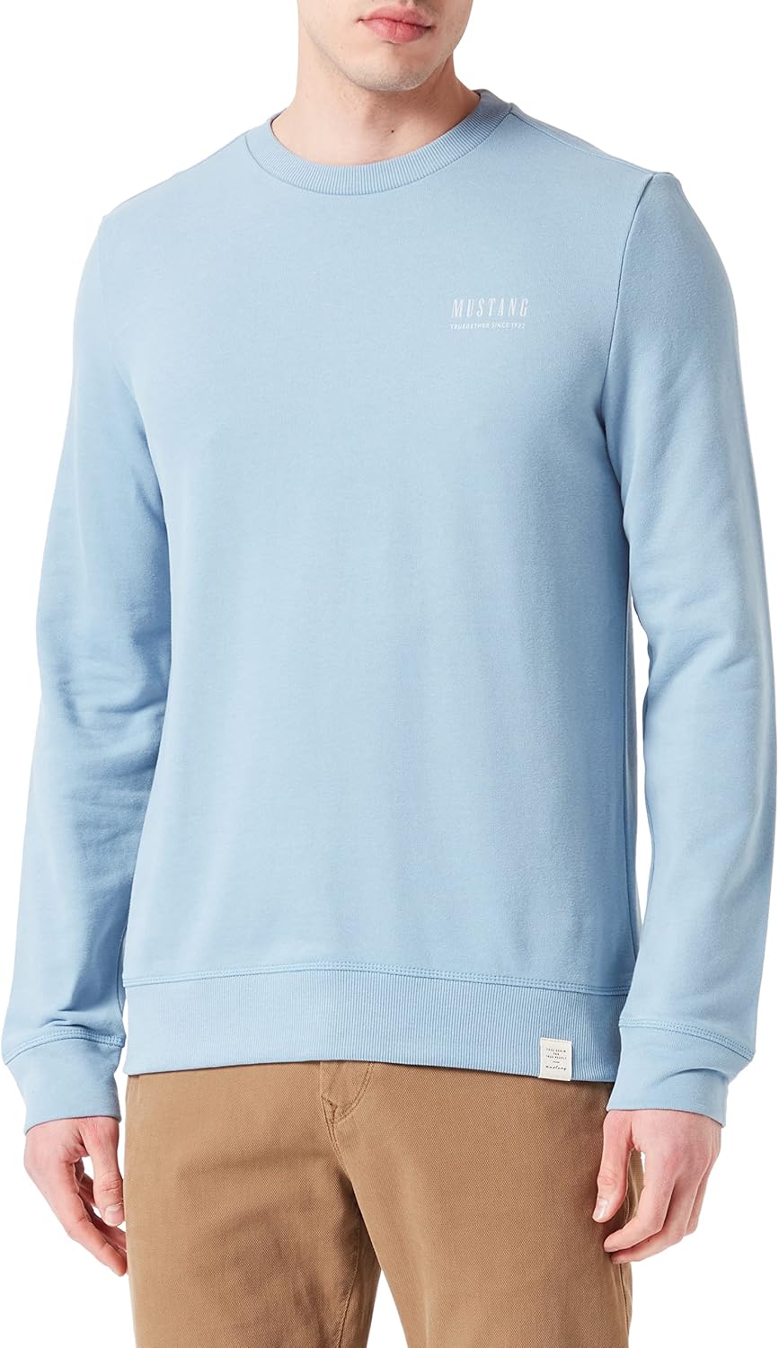 MUSTANG Herren Style Ben Crewneck Sweatshirt, Faded Denim 5124