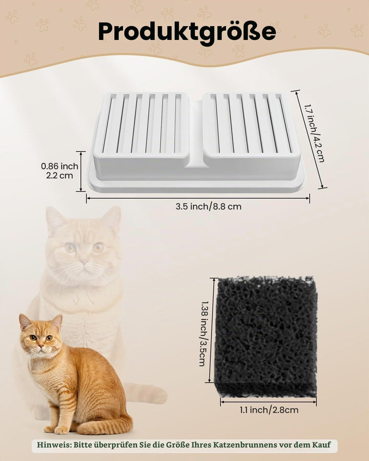 Katzenbrunnen 12 Filters: Katzen Trinkbrunnen Filter - 6 Kohlefilter Trinkbrunnen + 6 Schaumstofffil