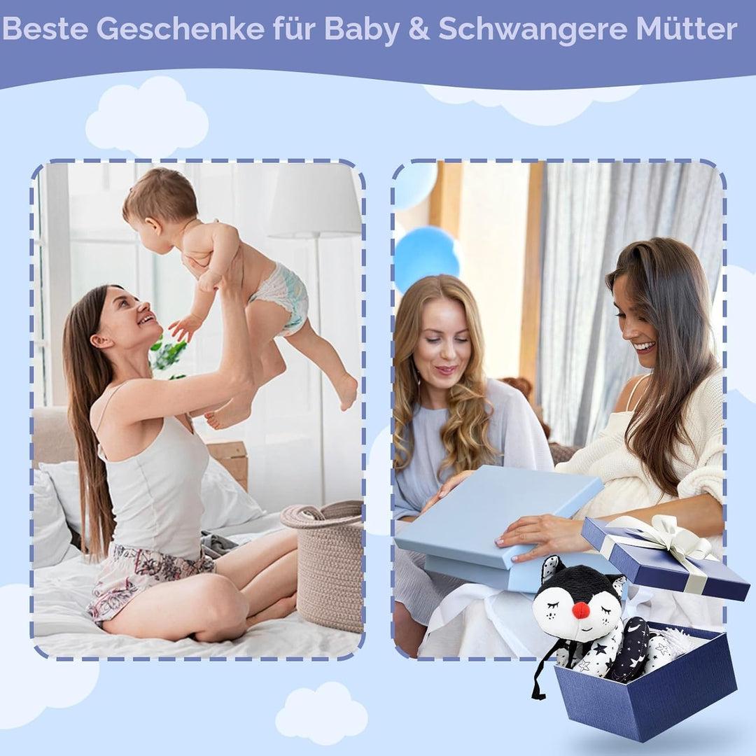 Funsland Kinderwagen Spielzeug, Baby Activity Spirale Spielzeug mit Musik, Hängen Plüsch Schwarz Wei