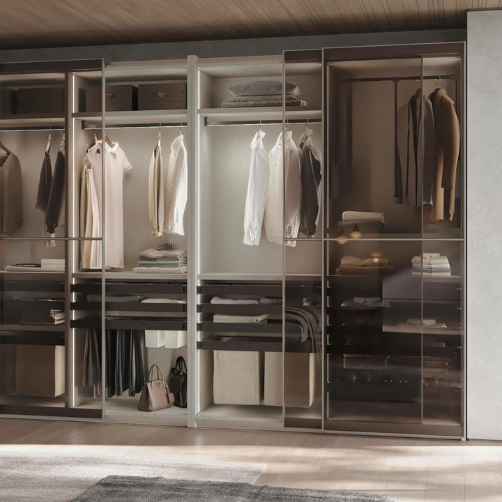 Emuca - Satz aus 7-Stangen-Hosenhalter, Wäschekorb und ahmen für Schrank Quartz, mit Soft-Close- und