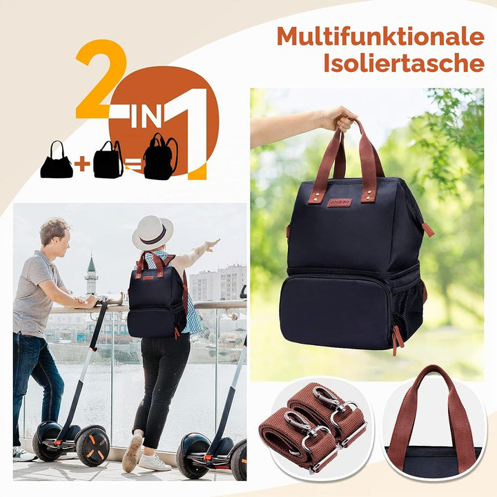 Kühltasche Picknicktasche, ANGGO Grosse Kapazität Kühlbox Lunchtasche Wasserdicht und Auslaufsicher,