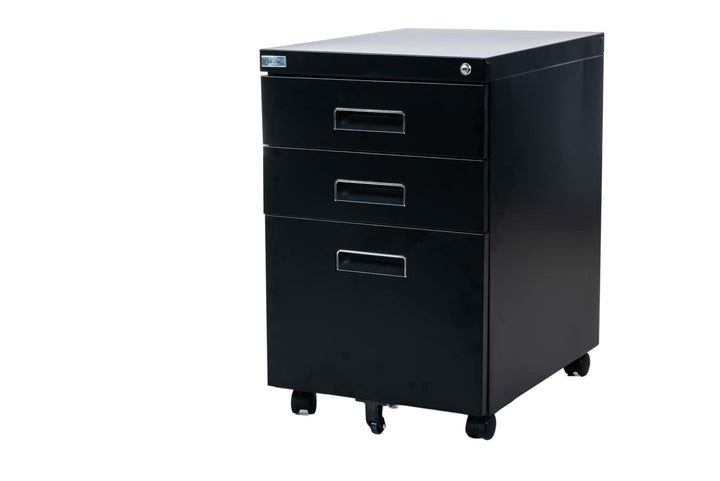 Jet-line Metall Rollcontainer 3 Schubladen Hängeregister Paul Metall schwarz Büro Büroschrank Aktens