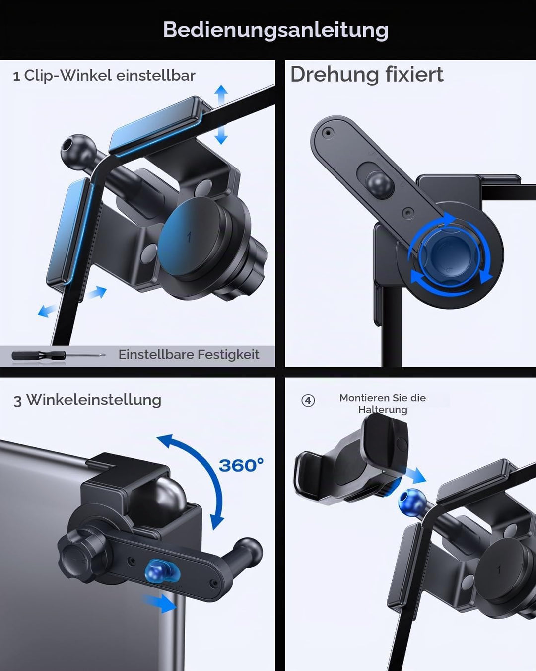 Handyhalterung für Cupr 12,9 Zoll Display, Cupra Formentor, Leon MK4, Born, Terramar 2024-2026 Mini