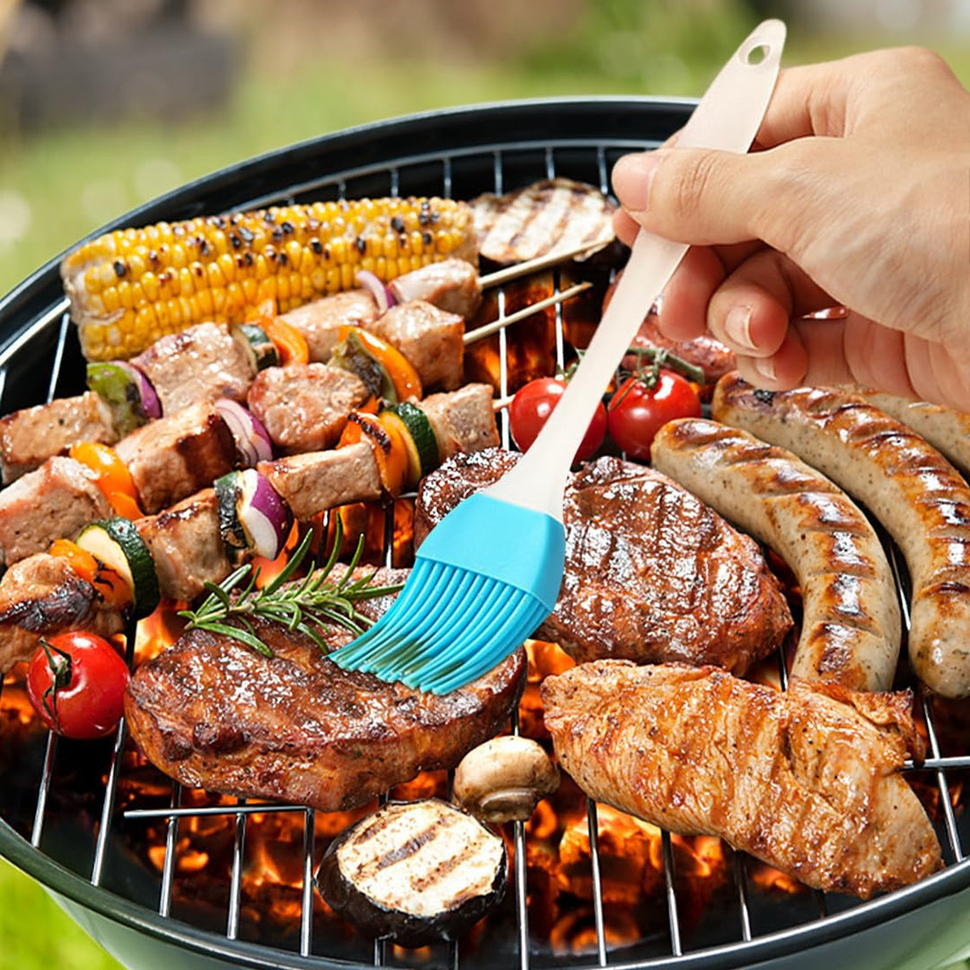 Gusseisen-Sossentopf und Silikon-Backpinsel-Set zum Grillen, Grillen, Küche, Kochen, Smoker, Geschen