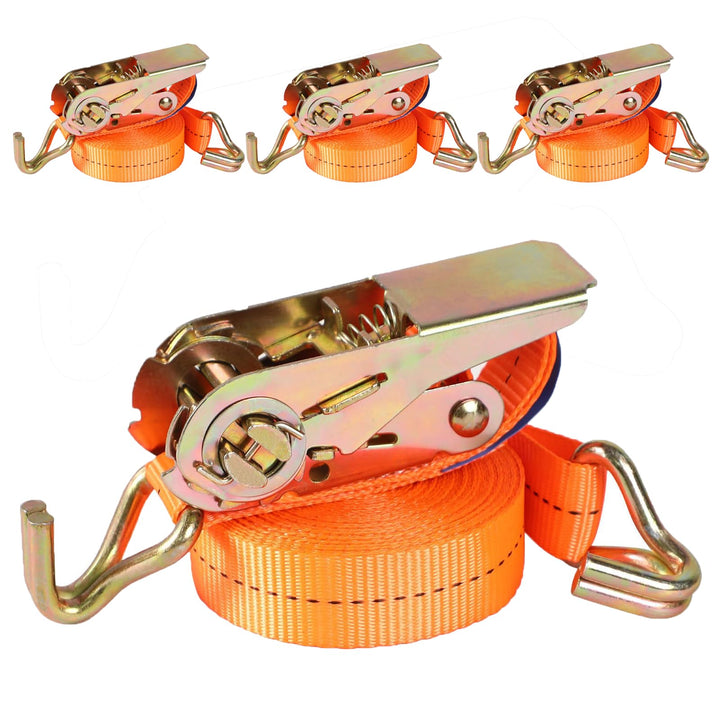 4 Stück Spanngurt mit Ratsche,1000KG Ratschengurte Zurrgurte,4m lang,25 mm breit mit Ratsche und J-H