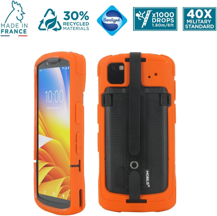 Mobilis Schutzhülle für Zebra TC53 TC58 mit Handschlaufe | Antimikrobieller Schutz - Etui in Militär