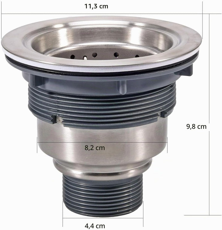 KONE 3-1/2-inch Kitchen Sink Strainer with Removable Deep Waste Basket / Strainer Assembly / Sealing