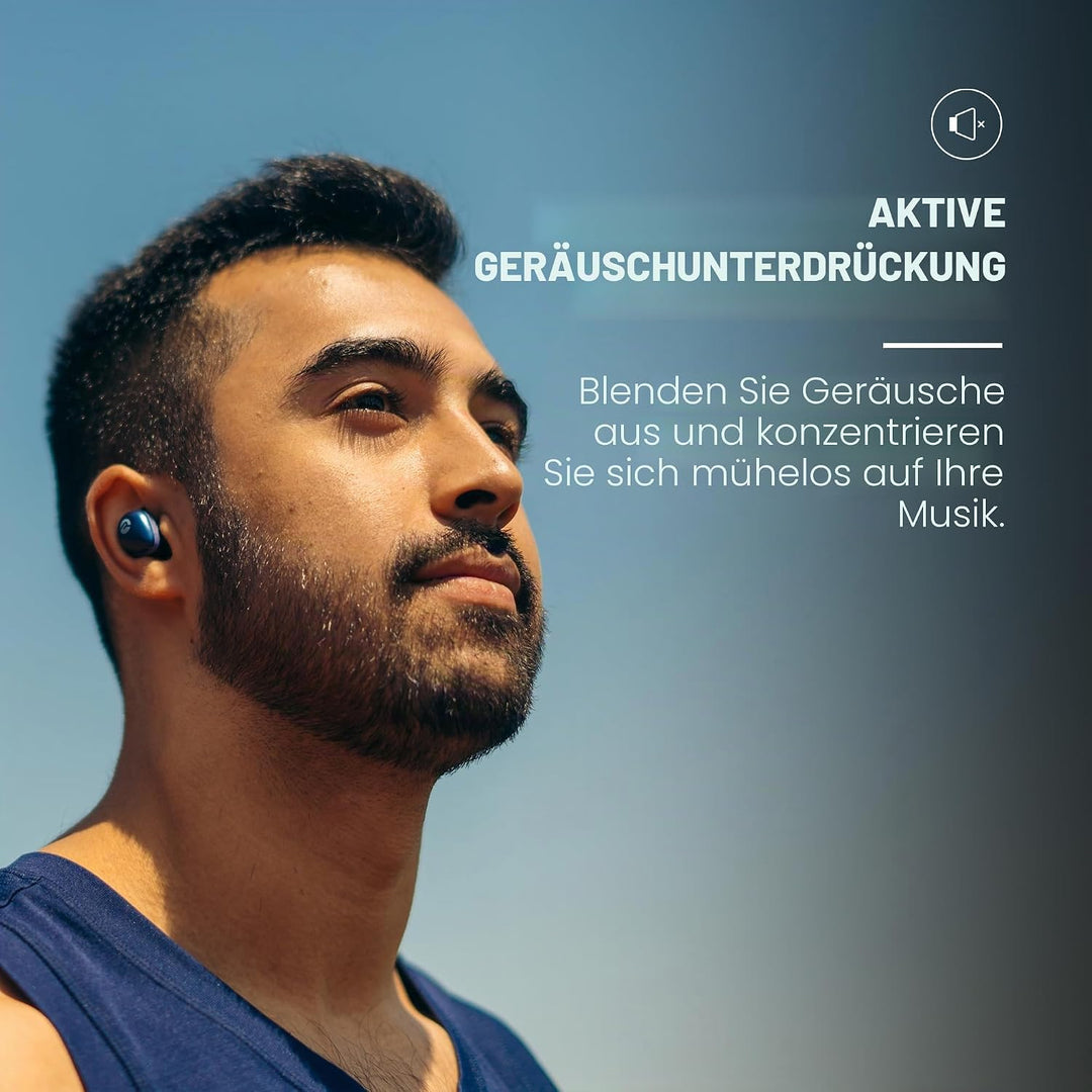 Raycon Fitness True Wireless Bluetooth-Ohrhörer mit eingebautem Mikrofon 54 Stunden Akku IPX 7 wasse