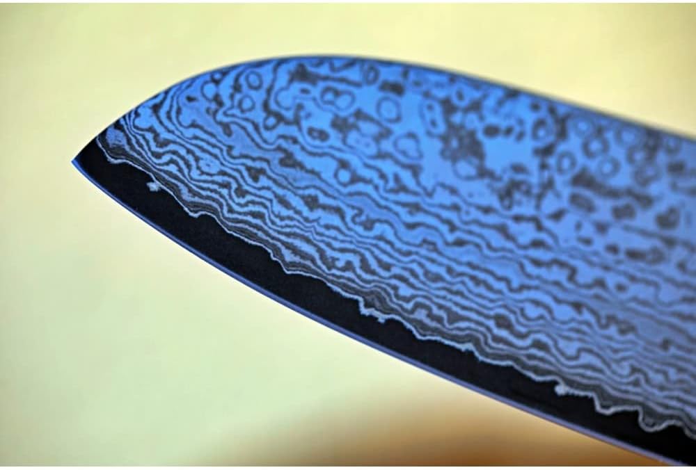 Suncraft SXLBD-04 VG-10 Black Damascus Santoku messer - Kern aus japanischem VG-10 Stahl zwischen 66