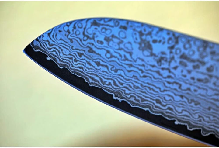 Suncraft SXLBD-04 VG-10 Black Damascus Santoku messer - Kern aus japanischem VG-10 Stahl zwischen 66