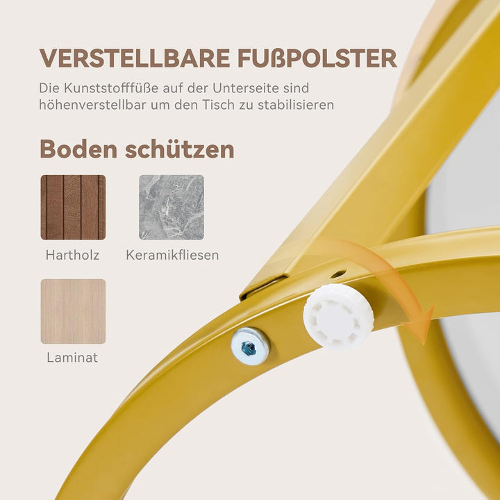 Hawthyhome Runde Beistelltisch 2er Set, Moderner Wohnzimmertisch, Couchtische Set Satztische für Woh