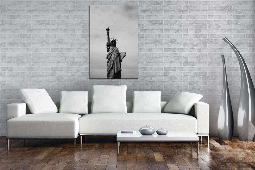 Symbol der Freiheit Effekt: Schwarz&Weiss, Format: 80x60 als Leinwandbild, Motiv fertig gerahmt auf