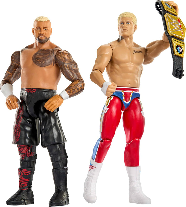 Mattel WWE Hauptkampf Showdown Actionfiguren im 2er-Pack mit Zubehör, Serie #24 Cody Rhodes gegen So