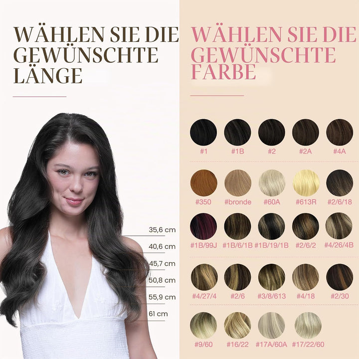 GOO GOO Tape in Extensions Echthaar, Tape Extensions Echthaar, 55cm 50g 20pcs, Extensions Echthaar,