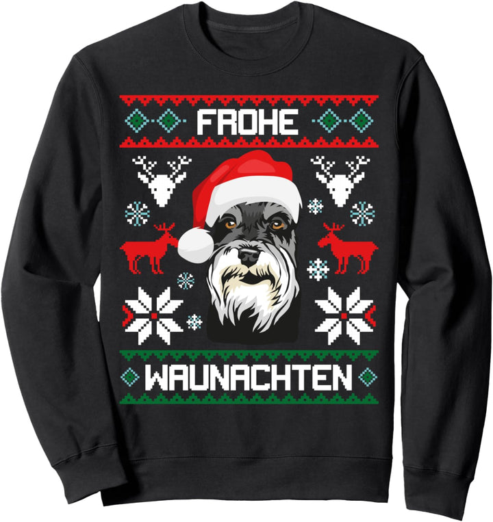 Schnauzer Frohe Waunachten Weihnachten Hund Riesenschnauzer Sweatshirt