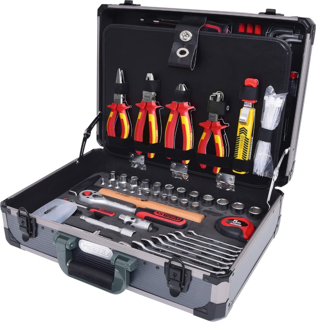 KS Tools 911.0628 1/4" + 1/2“ Elektriker-Werkzeugsatz, 128-tlg.