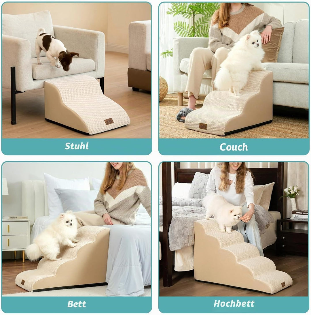Hundetreppe für Kleine Hunde, Haustiertreppe für Couch aus Hochdichtem Schwamm, Hunde Treppe Hundera