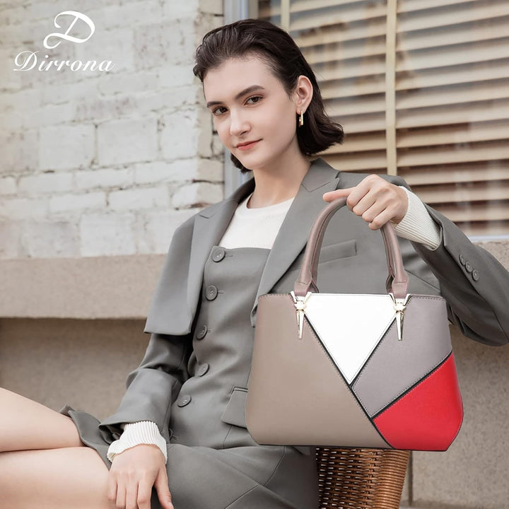 DIRRONA Damen Handtasche Mode Umhängetasche Gross Kapazität Zwanglos Schultertasche Wasserdicht PU L
