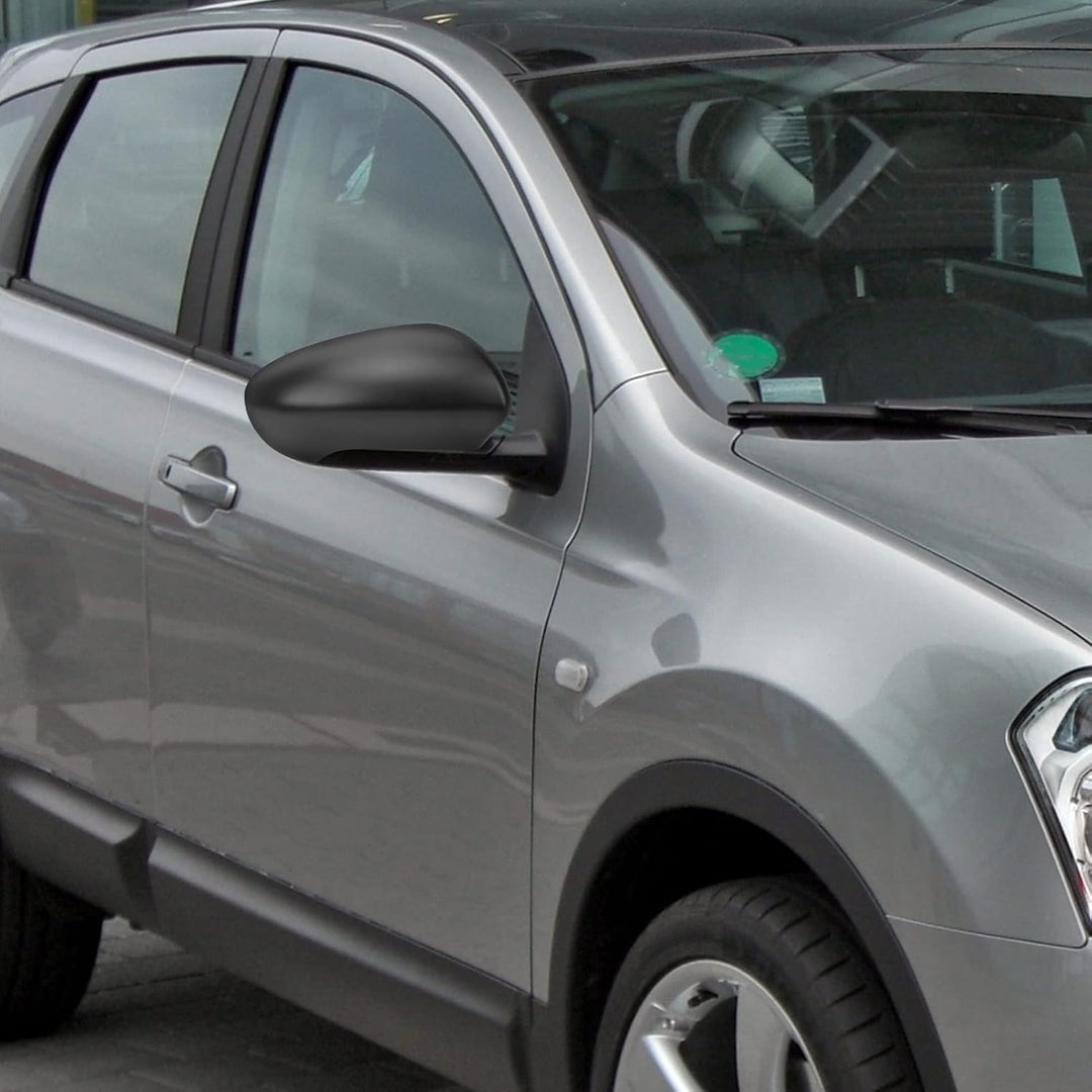 Türrückspiegelabdeckung Auto Links Rechts Seite ABS Schwarz Aussenspiegel Abdeckkappe für Nissan Qas
