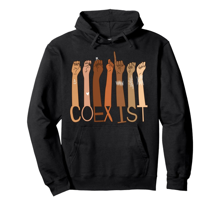 Coexist Shirt Awesome Diversity Inclusive ASL Solidarity Pullover Hoodie