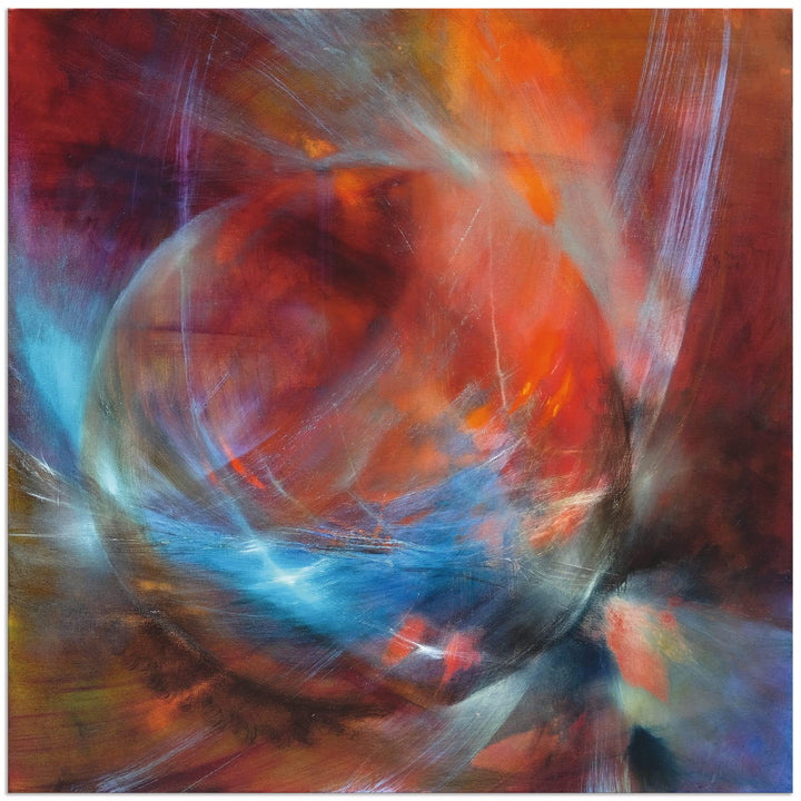 ARTland Wandbild Alu Verbundplatte für Innen &amp; Outdoor Bild 50 x 50 cm Abstrakte Kunst Farbe Spiele