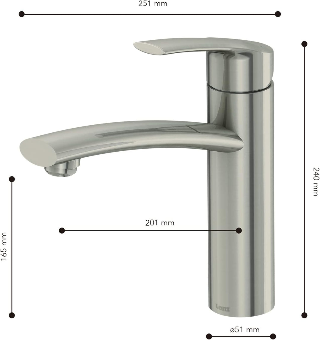 Lenz KIMO Küchenarmatur nickel-matt 46060322, Nickel-matt