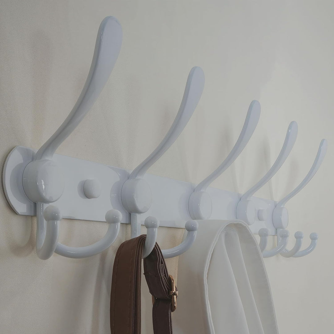 Dseap Garderobenleiste - Schwerlast Garderobenhaken Mit 5 Dreifachhaken, Edelstahl Wandgarderobe, Kl
