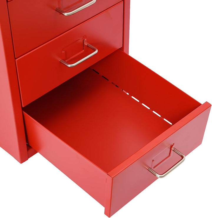 Rollcontainer 6 Schubladen Stahl für Büro &amp; Studie, 4 Rollen | Jede Schublade trägt 8-10 kg. Geeigne