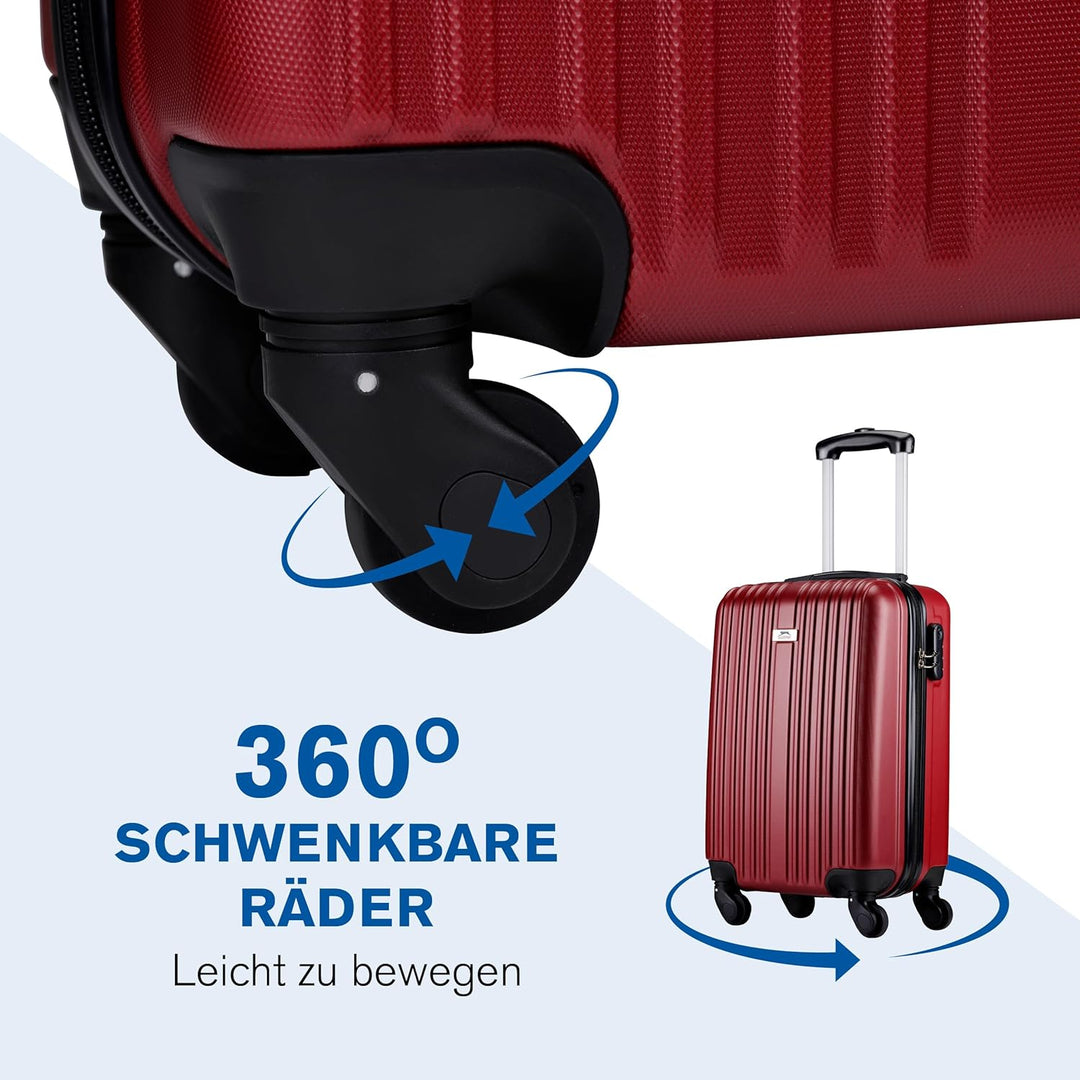 Slazenger Kofferset 2 Teilig/ 3 Teilig - Trolley Handgepack und Reisekoffer Gross - ABS Hartschalenk
