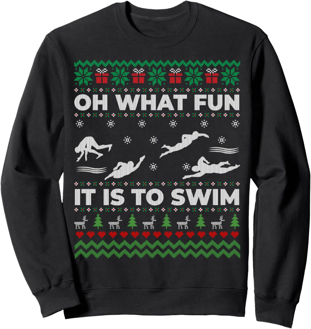 Oh What Fun It Is To Swim Ugly Christmas Sweater Gift Sweatshirt