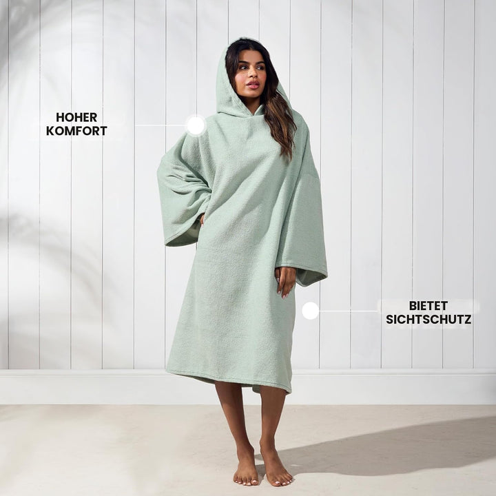 Brentfords Handtuch Poncho für Erwachsene, mit Kapuze, gross, zum Schwimmen, Surfen, Strand, saugfäh