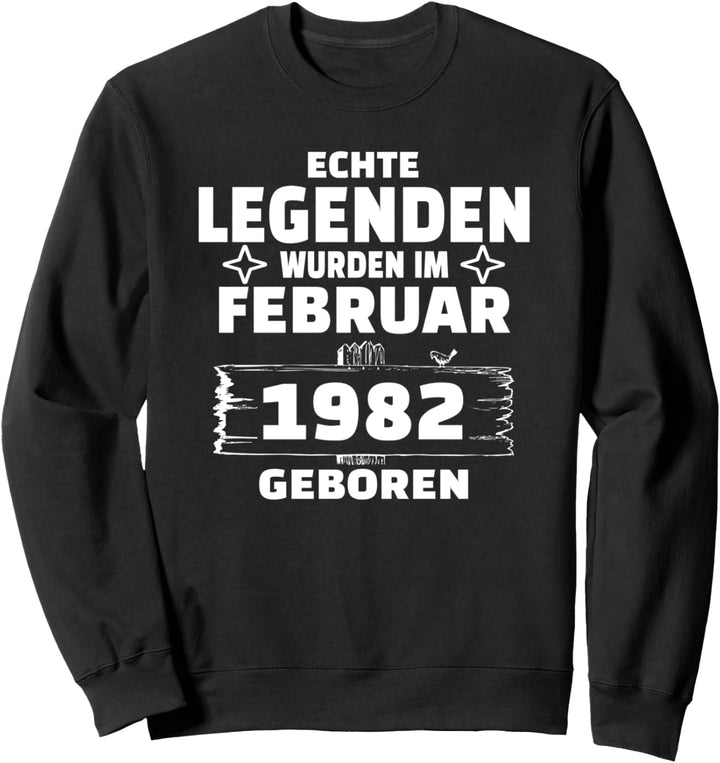 Geburtstag Jahrgang 1982 Februar Design Sweatshirt