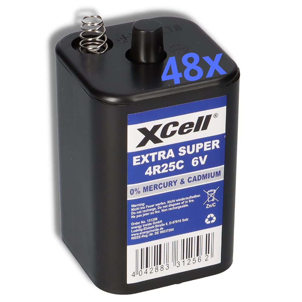 48x 6V 4R25 Batterie 9500mAh Blockbatterie Baustellenleuchte Blinklampen Handlampen Laternenbatterie