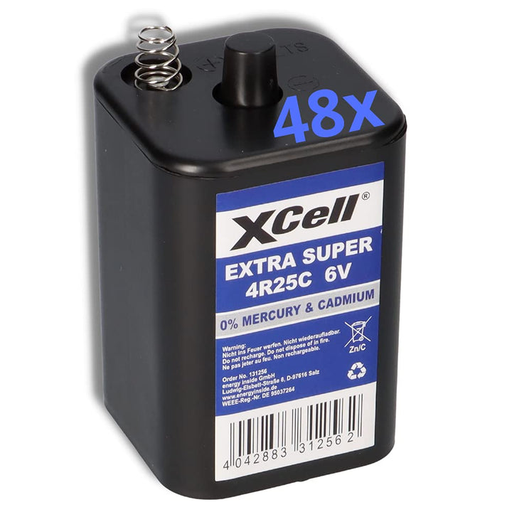48x 6V 4R25 Batterie 9500mAh Blockbatterie Baustellenleuchte Blinklampen Handlampen Laternenbatterie