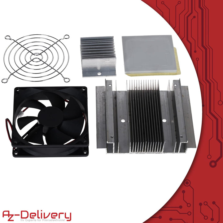 AZDelivery Cooling Kit für Peltier-Elemente – Kühlkörper & Lüfter-Set für thermoelektrische Kühlung