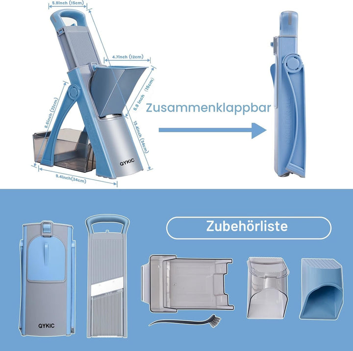 ONCE FOR ALL Gemüseschneider mit Auffangbecken, Aufgewertet Gemüsehobel ideal als Pommesschneider &