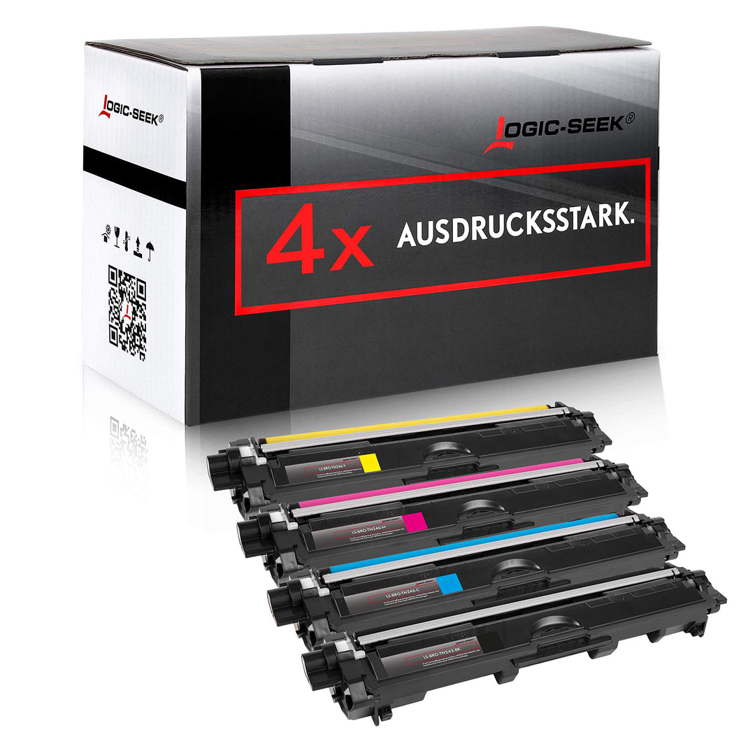 Logic-Seek 4 Toner kompatibel für Brother TN-242 TN-246 HL-3142 3152 3172 CW CDW DCP9017CDW - Schwar