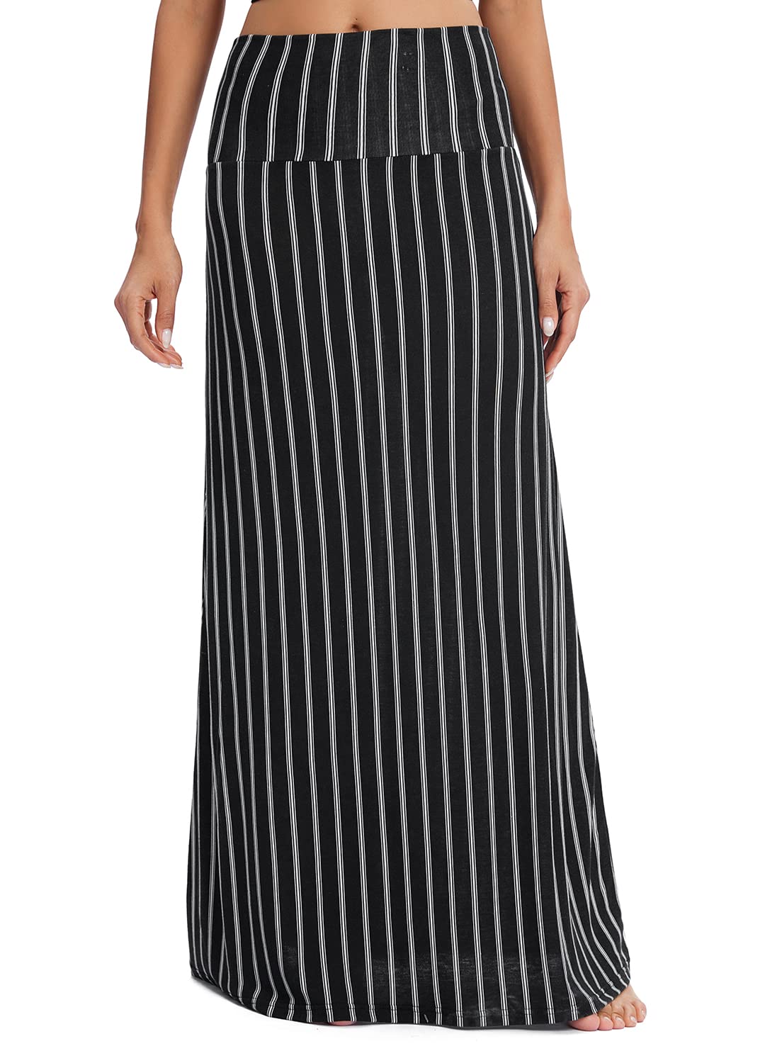 Damen Sommer Hohe Taille Boho Yoga Maxi Rock Elastisch Pull On Lang Röcke XL 15, XL 15