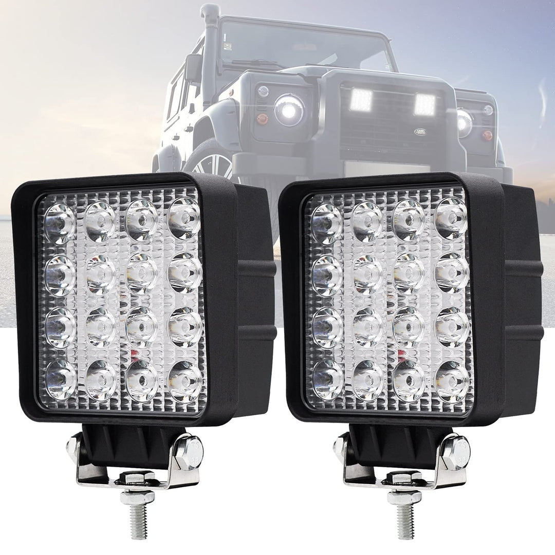 led Arbeitsscheinwerfer,2pcs led Scheinwerfer 12V 48W 4800LM LED strahler 6000K IP67 Spot & Flood Qu